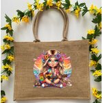 Hippie Guitare transfert dtf flex textile sac shopping sport main plage