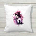 Femme Asiatique Fleurs transfert thermocollant flex textile coussin oreiller déco