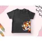 Tigre Rigole Humour transfert thermocollant flex textile t-shirt enfant bébé veste sweat jogging jean pantalon short