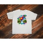 Dinosaure Paysage Montagnes transfert thermocollant flex textile t-shirt enfant homme femme débardeur sweat jeans