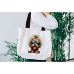 Chien Lunette Couette transfert thermocollant flex textile sac shopping mains plage sport