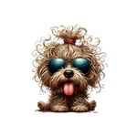 Chien Lunette Couette transfert thermocollant flex textile