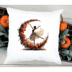 Danseuse Lune Fleurs transfert thermocollant flex textile coussin oreiller objet déco tissu