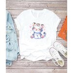 Bébé Tigre Blanc Coeurs transfert thermocollant flex textile t-shirt homme femme enfant sweat polo débardeur