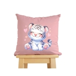 Bébé Tigre Blanc Coeurs transfert thermocollant flex textile oreiller coussin objet déco