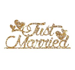 Autocollant Just Married Pour Voiture - Motif Cœur Blanc 58 Cm - Film Oracal Résistant UV Et Lavage