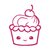 cupcake cerise motif thermocollant