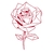 fleur rose géométrique motif thermocollant