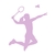 badminton femme motif thermocollant