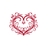 coeur floral motif thermocollant
