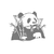 Panda Mange bambou motif thermocollant