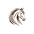 Tête cheval crinière motif thermocollant