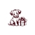 chien cadeau motif thermocollant flex textile