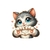 Chat Coeur Mains Impression DTF Flex textile