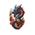 dragon fleurs impression dtf flex textile