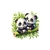 Pandas Bambous Transfert thermocollant flex textile
