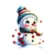 bonhomme neige coeurs transfert thermocollant impression dtf flex textile