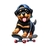 chiot rottweiler casquette transfert thermocollant impression dtf flex textile