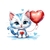 chat ballon coeur transfert thermocollant impression dtf flex textile