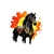 cheval noir médiéval transfert thermocollant impression dtf flex textile