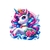 licorne bijoux fleurs transfert thermocollant impression dtf flex textile