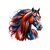 magnifique tête cheval transfert thermocollant impression dtf flex textile