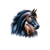 tête cheval noir transfert thermocollant impression dtf flex textile