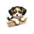 chiot branche cute transfert thermocollant impression dtf flex textile
