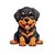 chiot rottweiler cute transfert thermocollant impression dtf flex textile