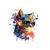 chat lunettes aquarelle transfert thermocollant impression dtf flex textile