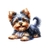 chiot york allongé transfert thermocollant impression dtf flex textile