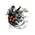 chat gris fleurs transfert thermocollant impression dtf flex textile