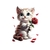 chat rose pétales transfert thermocollant impression dtf flex textile