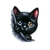 tête chat noir transfert thermocollant impression dtf flex textile