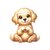 chien assis coeur pattes transfert thermocollant impression dtf flex textile