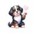 chien bouvier coeur transfert thermocollant impression dtf flex textile