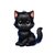 chat noir assis transfert thermocollant impression dtf flex textile