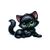 chat noir allongé trabsfert thermocollant impression dtf flex textile