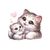 chat et chaton câlin coeurs transfert thermocollant impression dtf flex textile