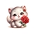 chat rose rouge transfert thermocollant impression dtf flex textile