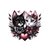 chats noir blanc coeurs transfert thermocollant impression dtf flex textile