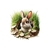 tête lapin herbes transfert thermocollant impression dtf flex textile