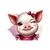 cochon noeud clin d'oeil transfert thermocollant impression dtf flex textile