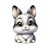 lapin gris transfert thermocollant impression dtf flex textile