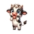 vache debout étonnée transfert thermocollant impression dtf flex textile
