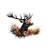 cerf bois fleurs transfert thermocollant impression dtf flex textile