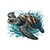 tortue mer eau transfert thermocollant impression dtf flex textile
