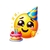 emoji anniversaire transfert thermocollant impression dtf flex textile
