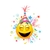 emoji chapeau fête transfert thermocollant impression dtf flex textile