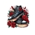 paire chaussures fleurs transfert thermocollant impression dtf flex textile